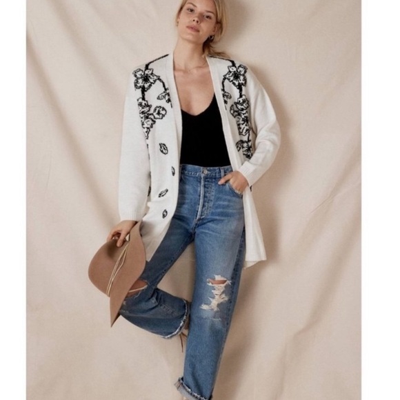 Anthropologie Nadia Floral Cardigan size M - Picture 4 of 5